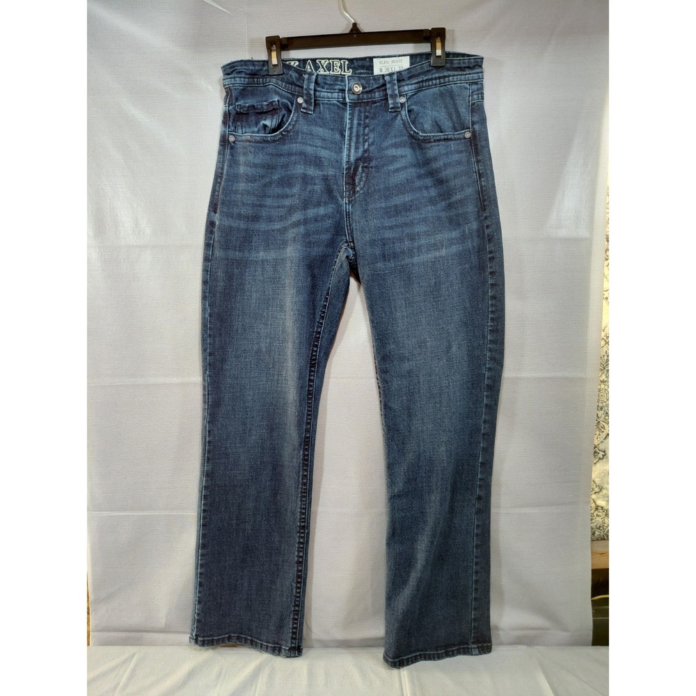 TK Axel Slim Boot Jeans‎ Men's 36x32 Double Layered Pockets Thick Stitching